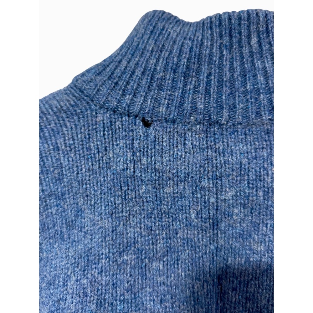 Polo Ralph Lauren Merino Wool Angora 1/4 Zip Sweater Blue XL Leather Pull - Picture 5 of 5